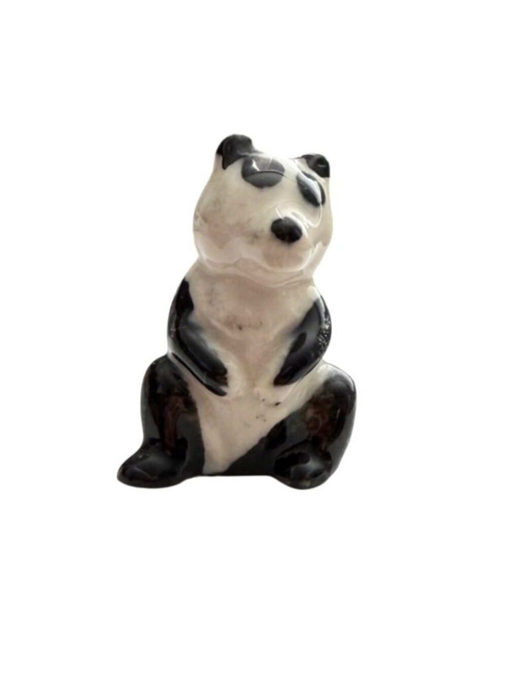 Wade Whimsies Panda 1960's Early Premium Promotional Figurine Black and White